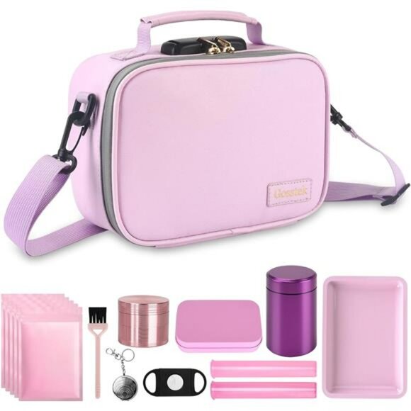PU leather storage bag locking box organizer travel case with accessories gift - Picture 1 of 8